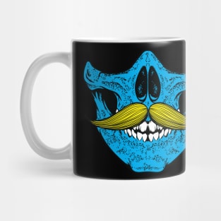 Mustache you a question - blonde and blue Mug